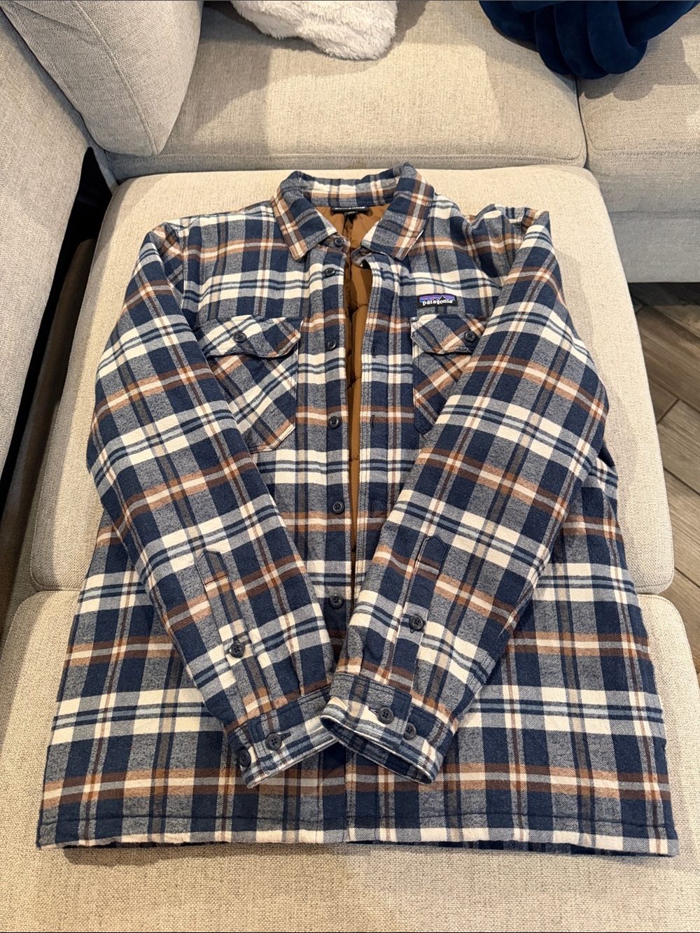 Patagonia Navy, Brown & Cream Flannel Jacket